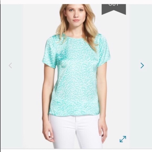 Michael Micael Kors Abstract Jaguar Peplum Top L - Picture 4 of 4